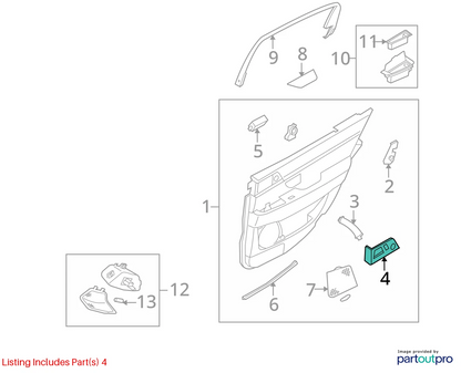 04-06 KIA AMANTI REAR RIGHT PASSENGER DOOR TWEETER TRIM COVER GRILL 83342-3F000