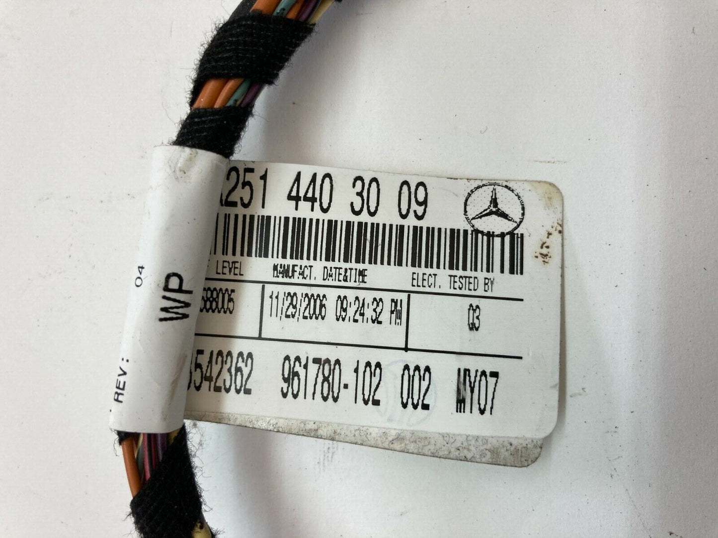 06-09 Mercedes-Benz R350 Rear Left Side Door Panel Wiring Harness A2514403009