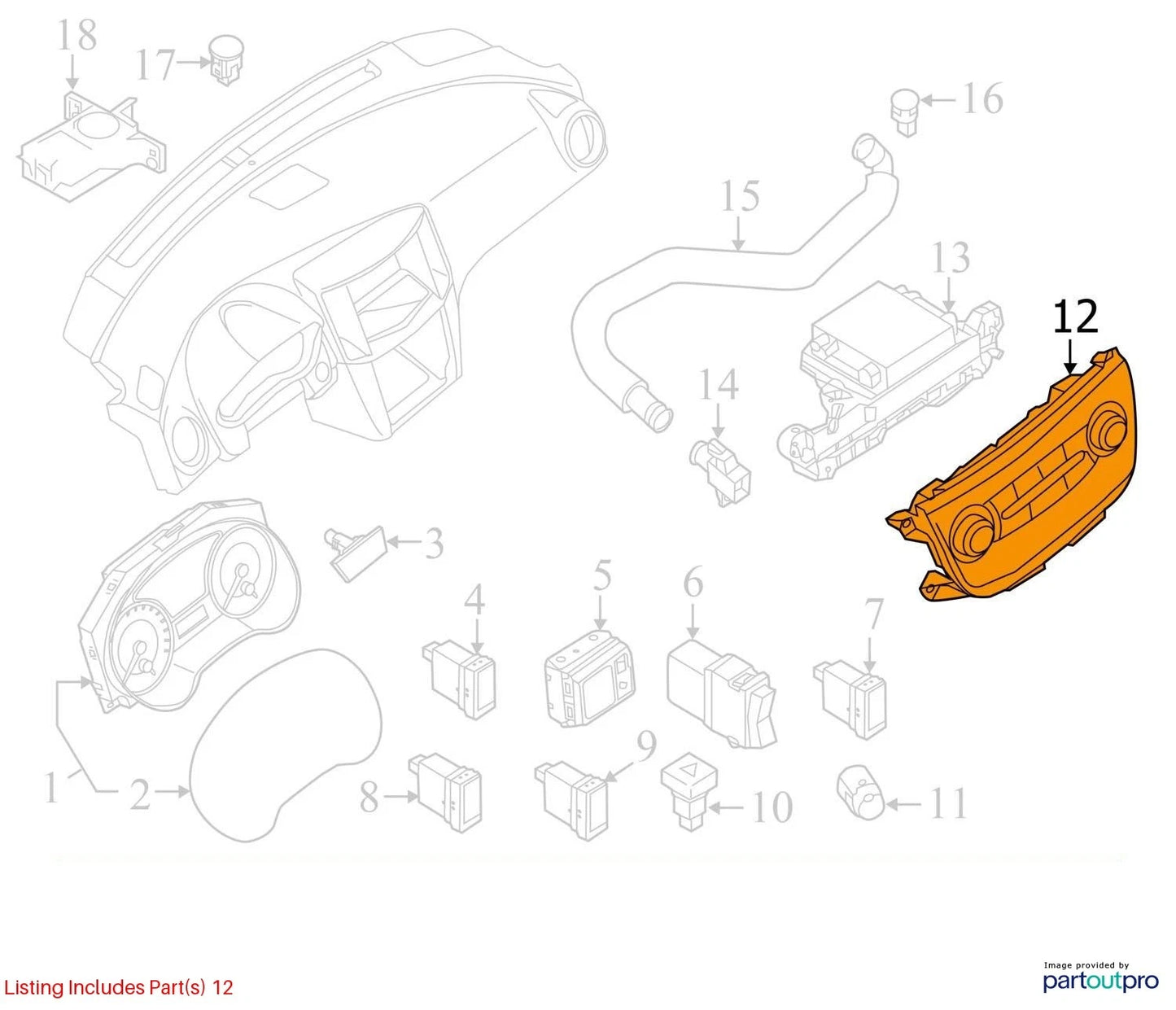 2015-2019 NISSAN SENTRA AC HEATER TEMP CLIMATE CONTROL SWITCH UNIT 275004AT2A