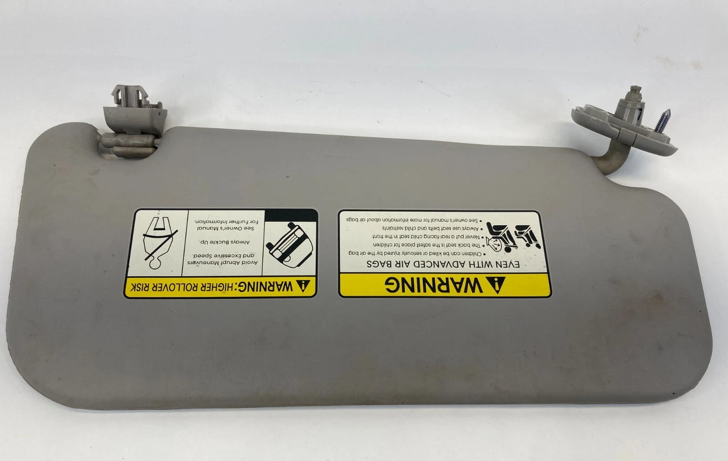 2010-2013 KIA SOUL WITHOUT SUNROOF DRIVER LEFT SUNVISOR SUN VISOR GREY LH