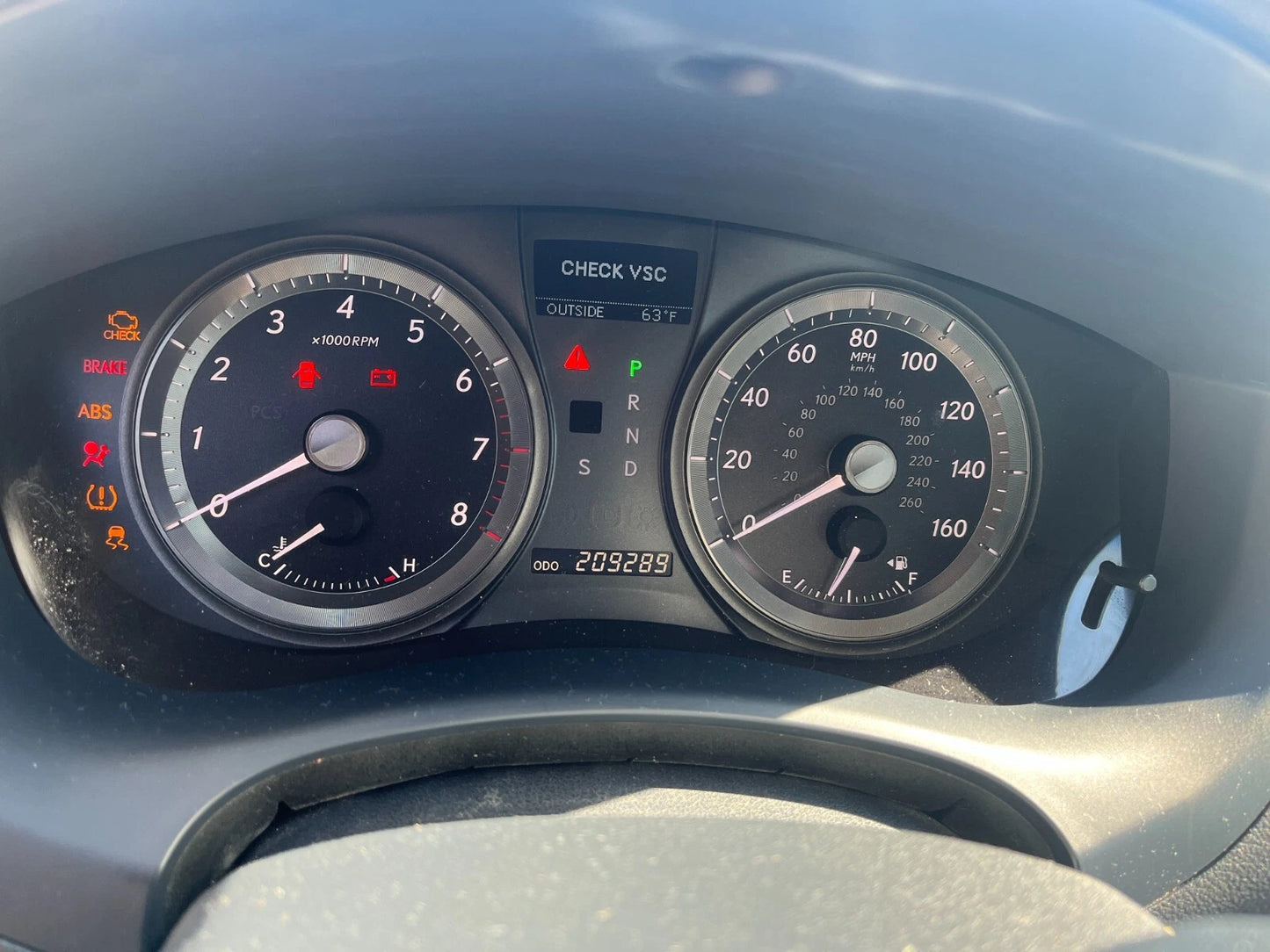2007 2008 LEXUS ES350 DASH INSTRUMENT CLUSTER SPEEDOMETER GAUGES 209K MILES OEM