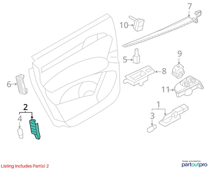 1998-2011 AUDI A6 QUATTRO FRONT LEFT DRIVER SIDE DOOR WARNING LAMP ASSEMBLY OEM