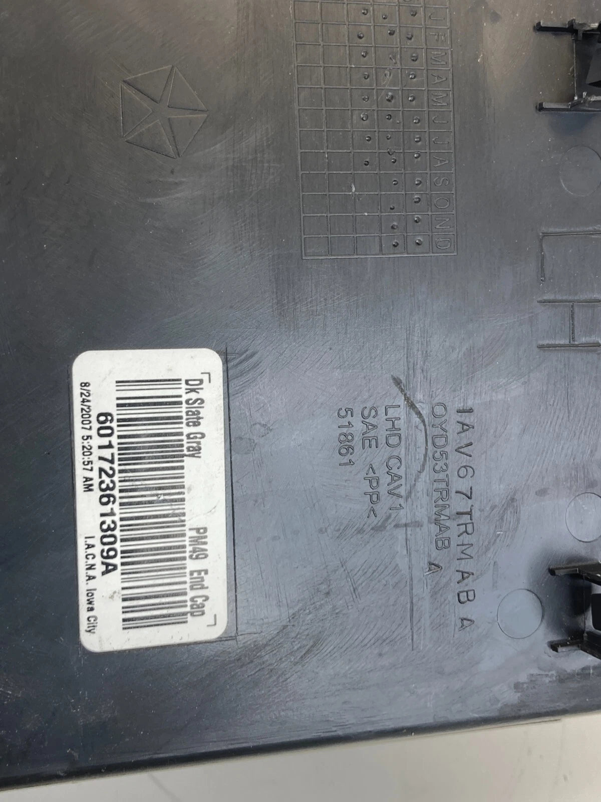 07-09 DODGE CALIBER DASH LEFT INSTRUMENT PANEL END CAP COVER TRIM OYD53TRMAB