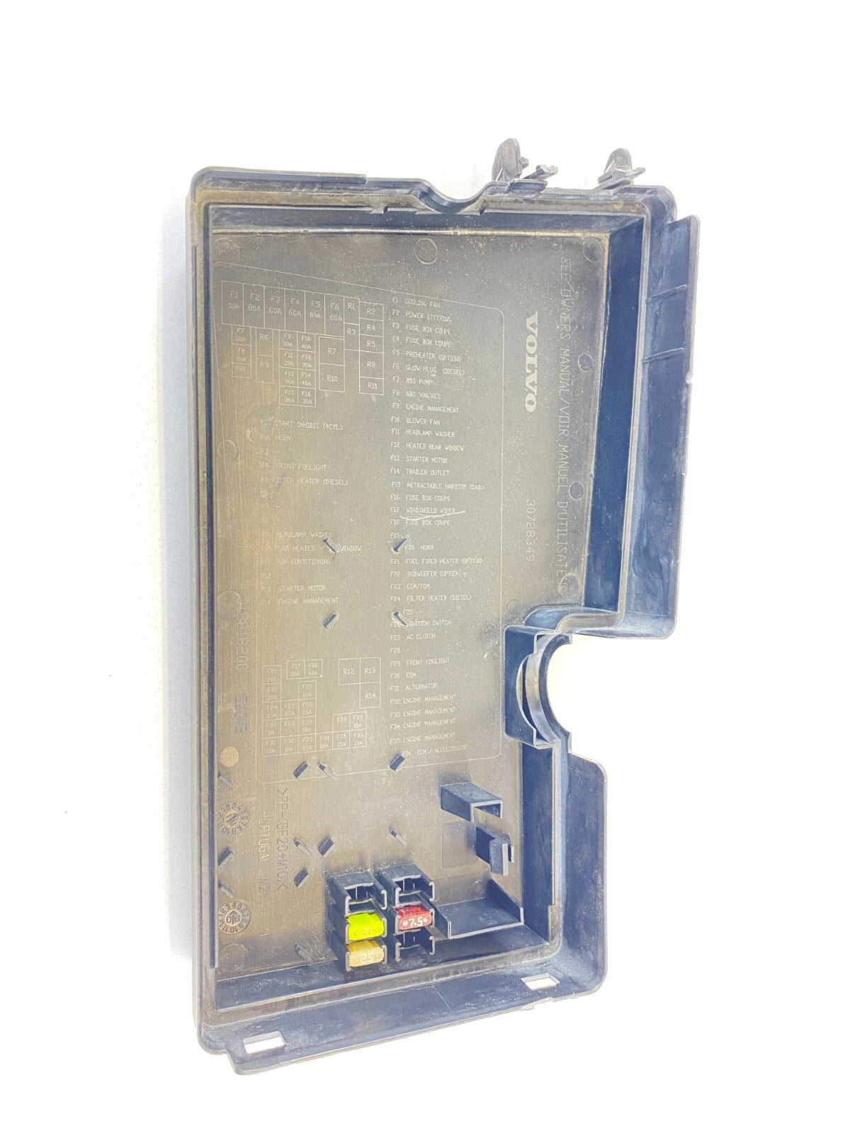 2006 VOLVO S40 ENGINE COMPARTMENT FUSE RELAY BOX COVER LID CAP 30728349