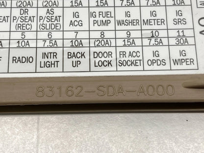 03 04 05 06 07 HONDA ACCORD DASH LOWER FUSE BOX DOOR TRIM PANEL 83162-SDA-A000