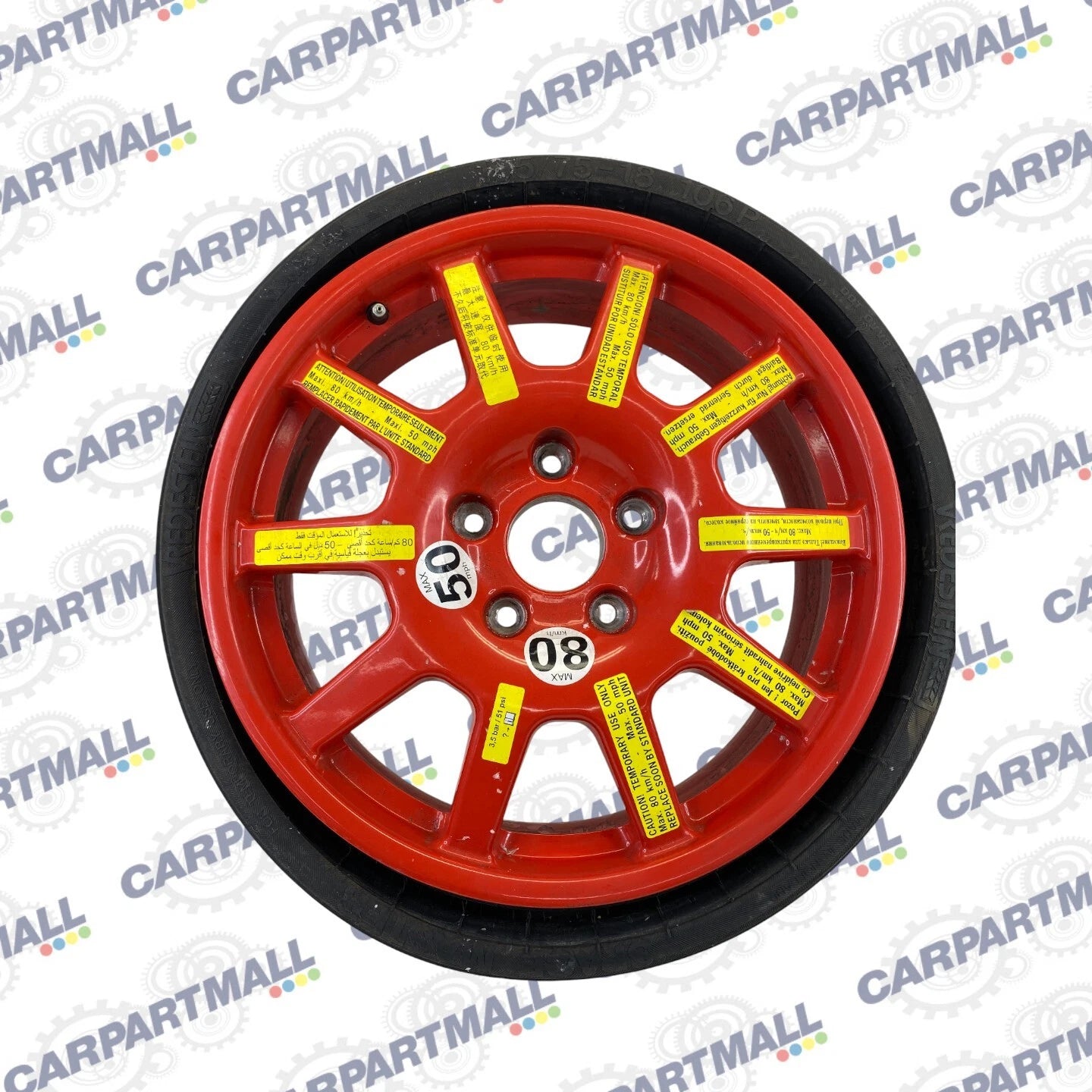 11-16 VOLKSWAGEN TOUAREG EMERGENCY SPARE TIRE WHEEL COMPAT DONUT T195/75-18 106P