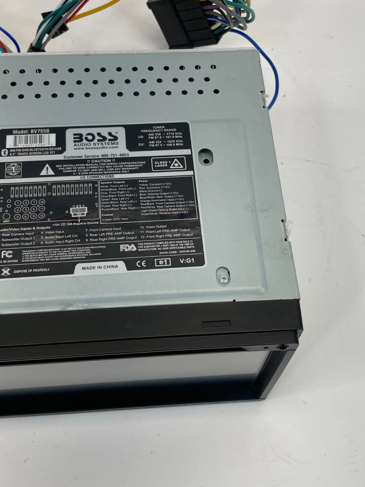 BOSS AUDIO BV755B DVD PLAYER RECEIVER BLUETOOTH DOUBLE-DIN, 6.2" TOUCHSCREEN