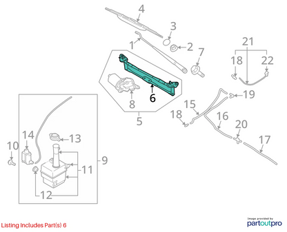 2004-2009 KIA SPECTRA FRONT WINDSHIELD WIPER MOTOR UNIT OEM FACTORY 98110-2F000