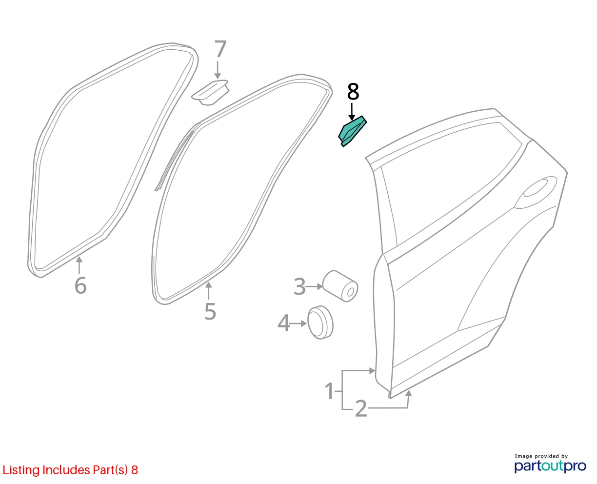 11-16 HYUNDAI ELANTRA REAR LEFT SIDE DOOR INTERIOR FILLER MOLDING 83910-3X000