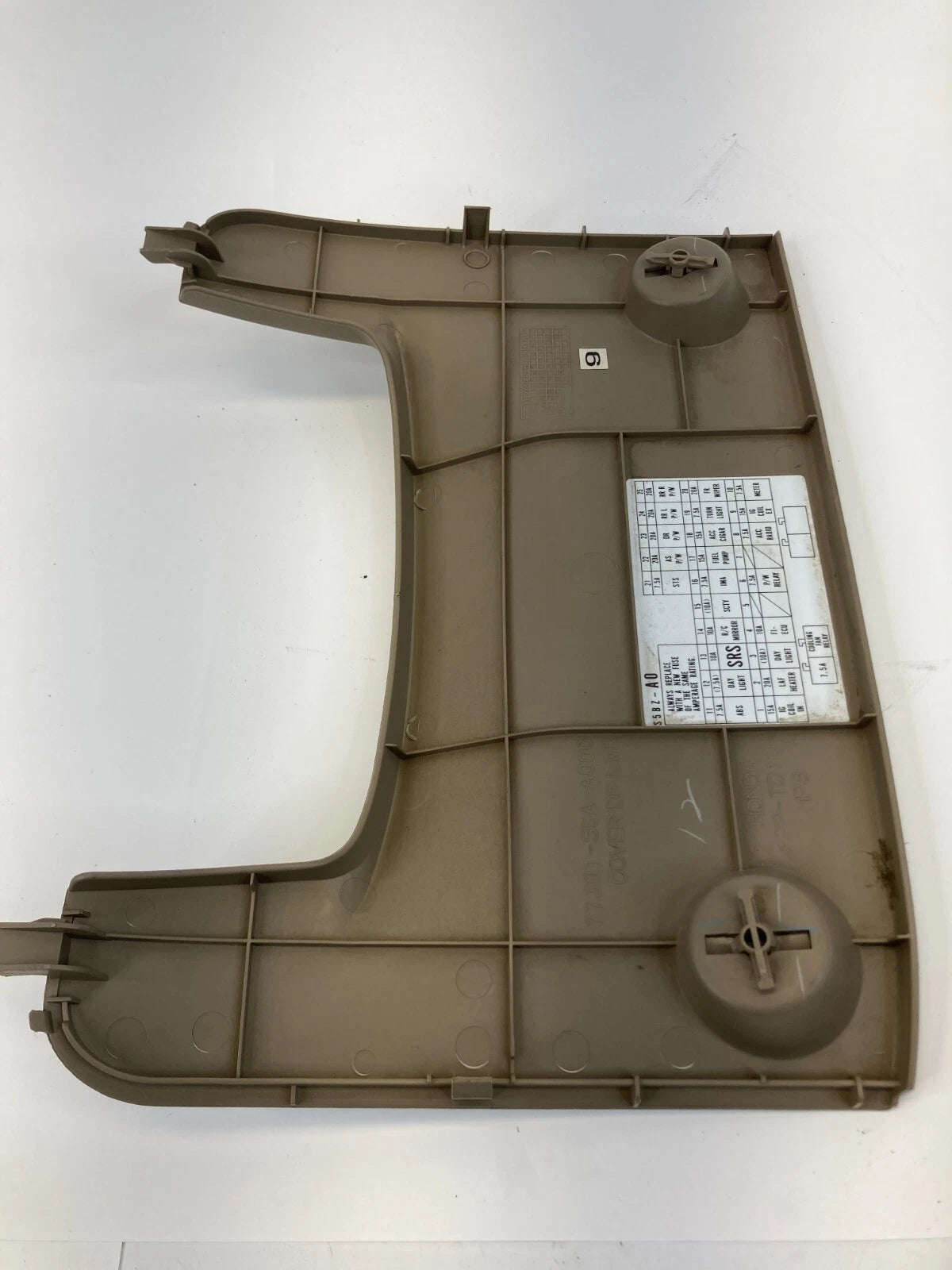 01-05 HONDA CIVIC INTERIOR FUSE ACCESS PANEL ACCESS TRIM COVER 77301-S5A-A000