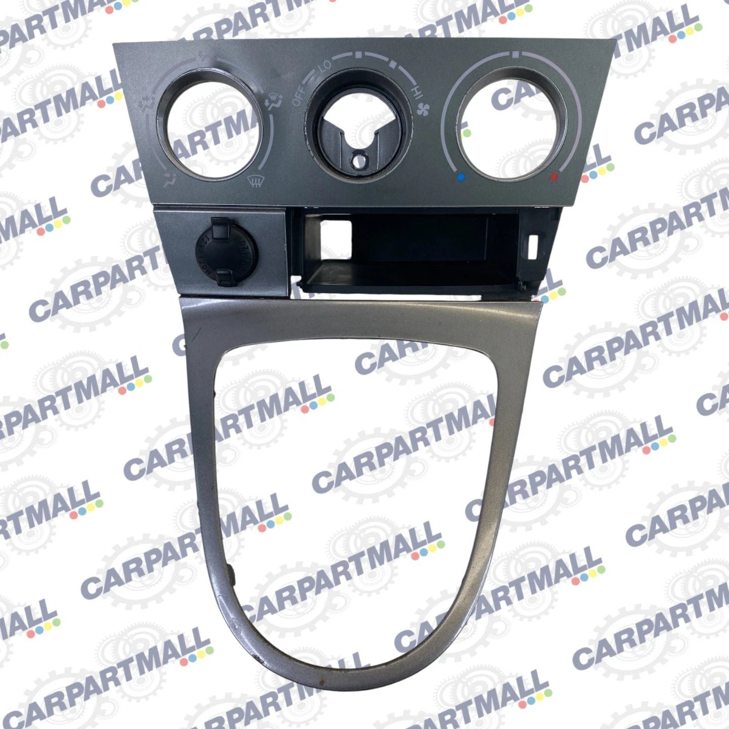 03-08 Pontiac Vibe Shifter Climate Control Trim Bezel w Storage & Power Outlet