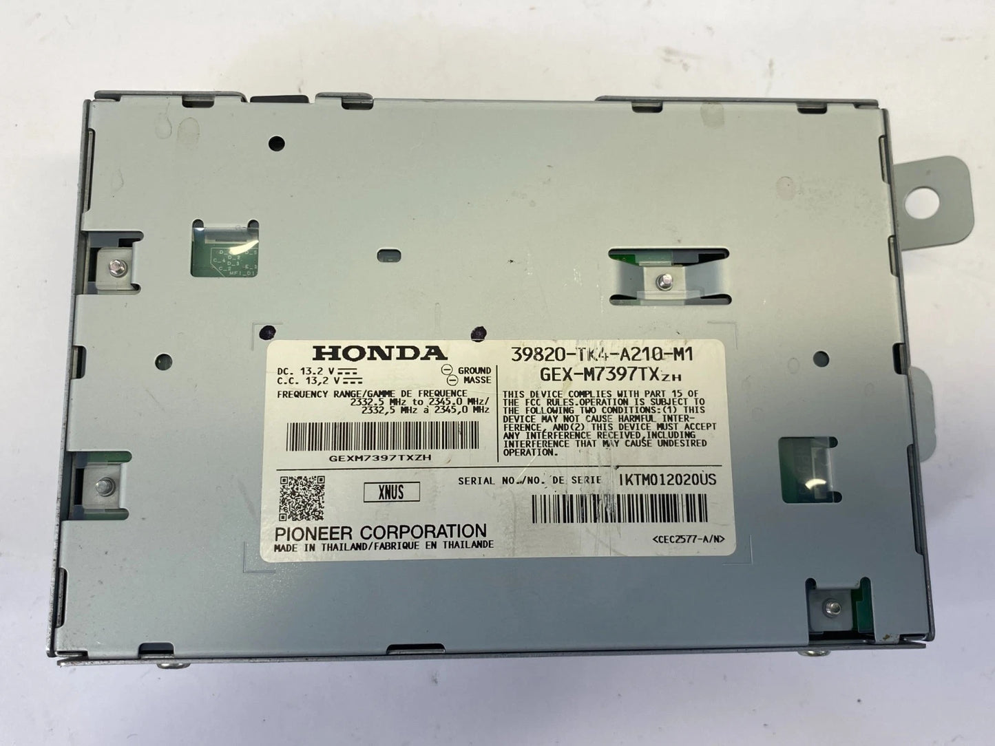 2010 2011 ACURA TL XM SATELLITE RADIO CONTROL MODULE PIONEER OEM 39820-TK4-A21