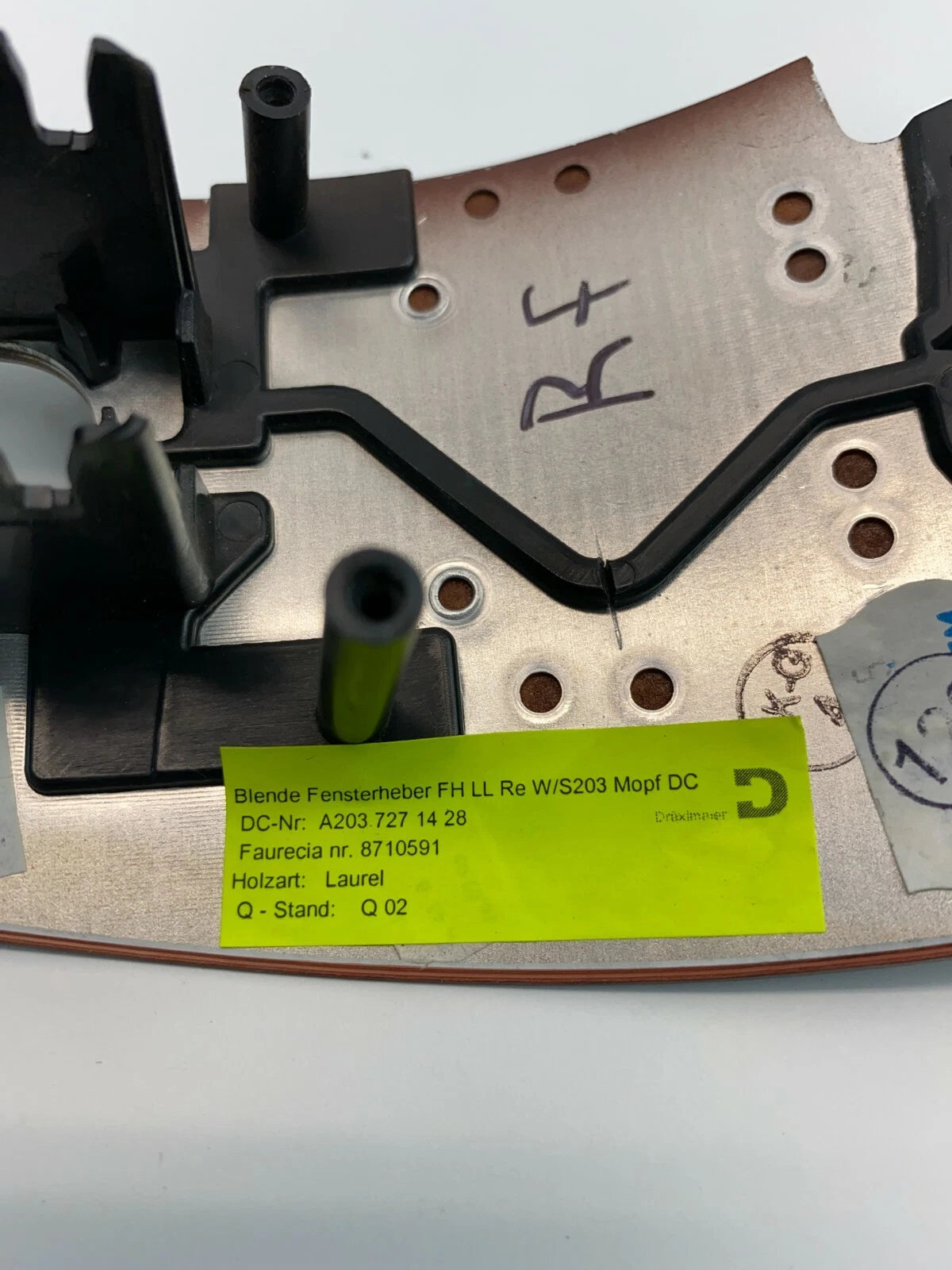 2006 2007 MERCEDES-BENZ C280 RIGHT PASSENGER SIDE SWITCH WINDOW WOOD TRIM PLATE