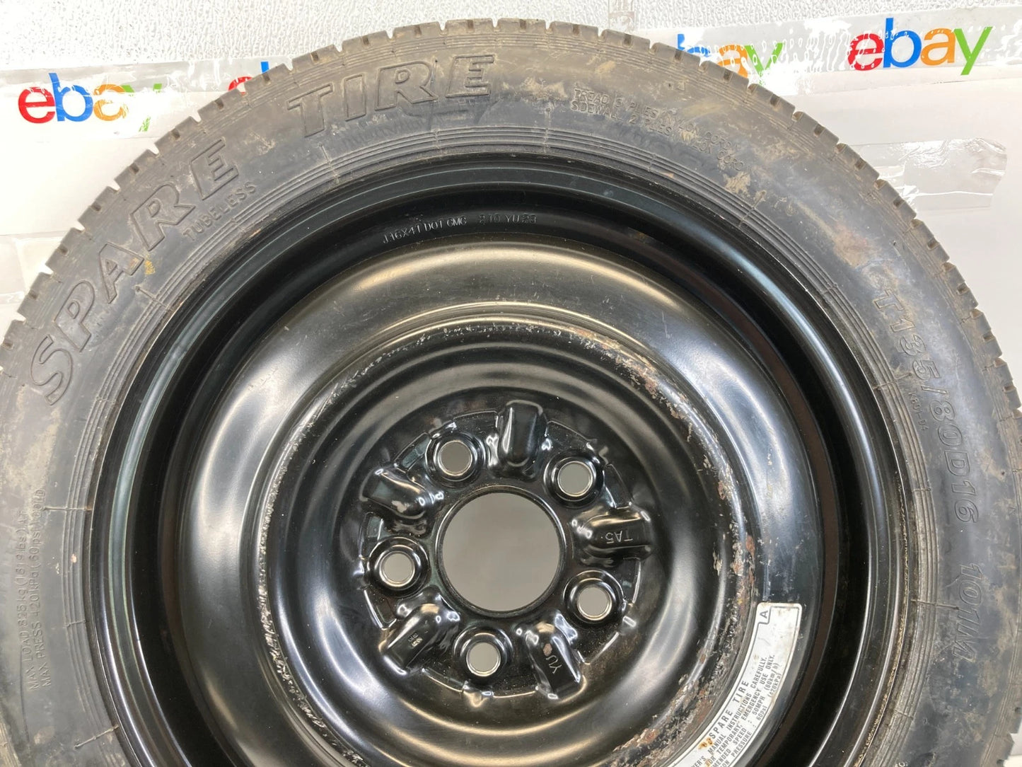 2008-2012 HONDA ACCORD SPARE TIRE 16" R16 WHEEL COMPAT DONUT T135/80D16 101M OEM