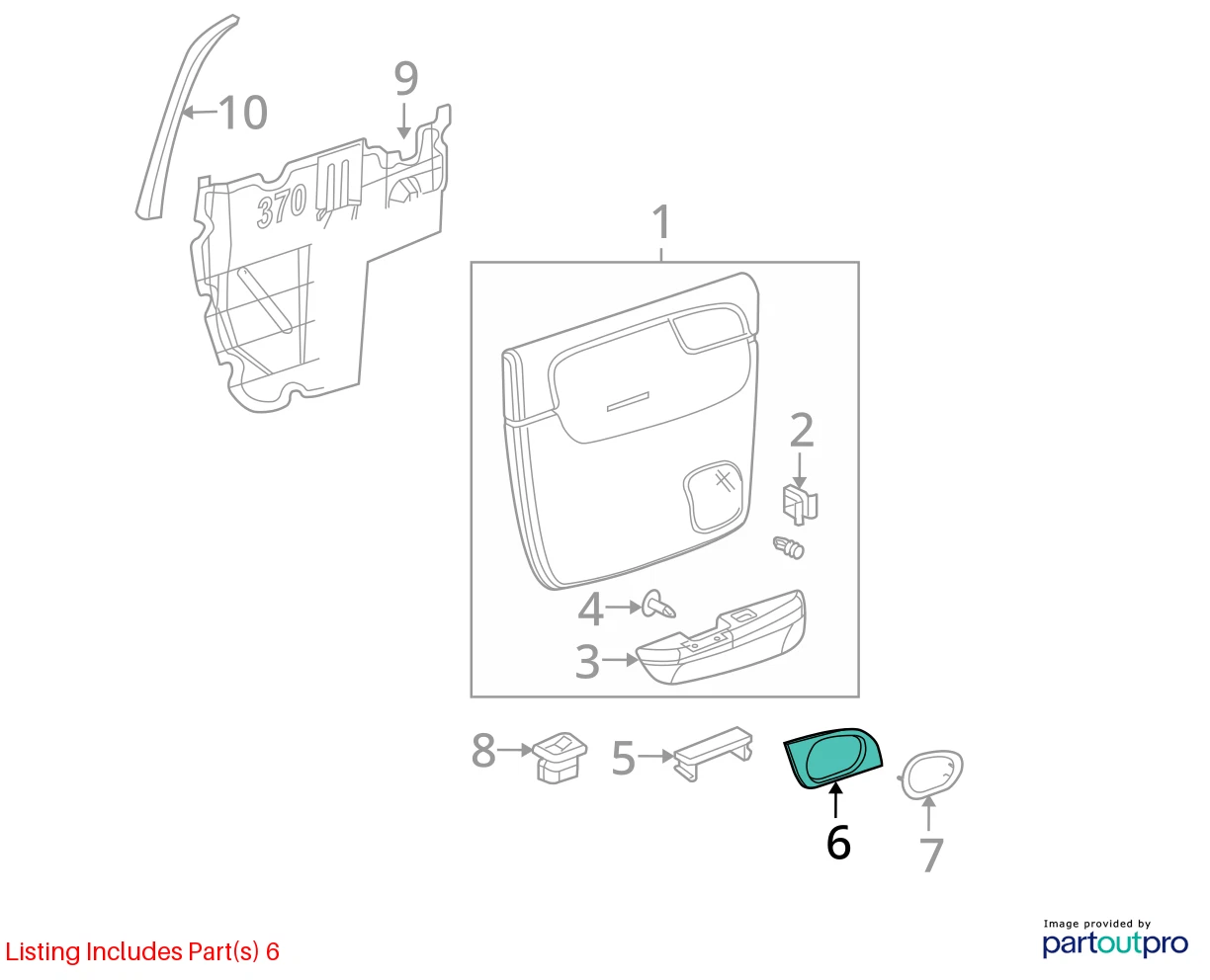 2002-2009 CHEVROLET TRAILBLAZER REAR RIGHT SIDE INTERIOR DOOR HANDLE 15214507