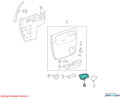 2002-2009 CHEVROLET TRAILBLAZER REAR RIGHT SIDE INTERIOR DOOR HANDLE 15214507