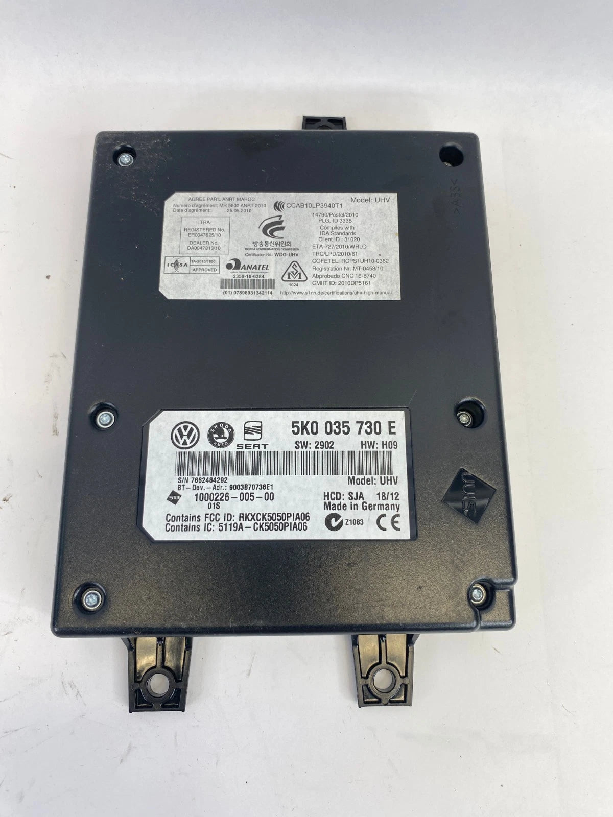 2013-2017 VOLKSWAGEN CC BLUETOOTH CONTROL MODULE LOWER OEM FACTORY 5K0-035-730-E