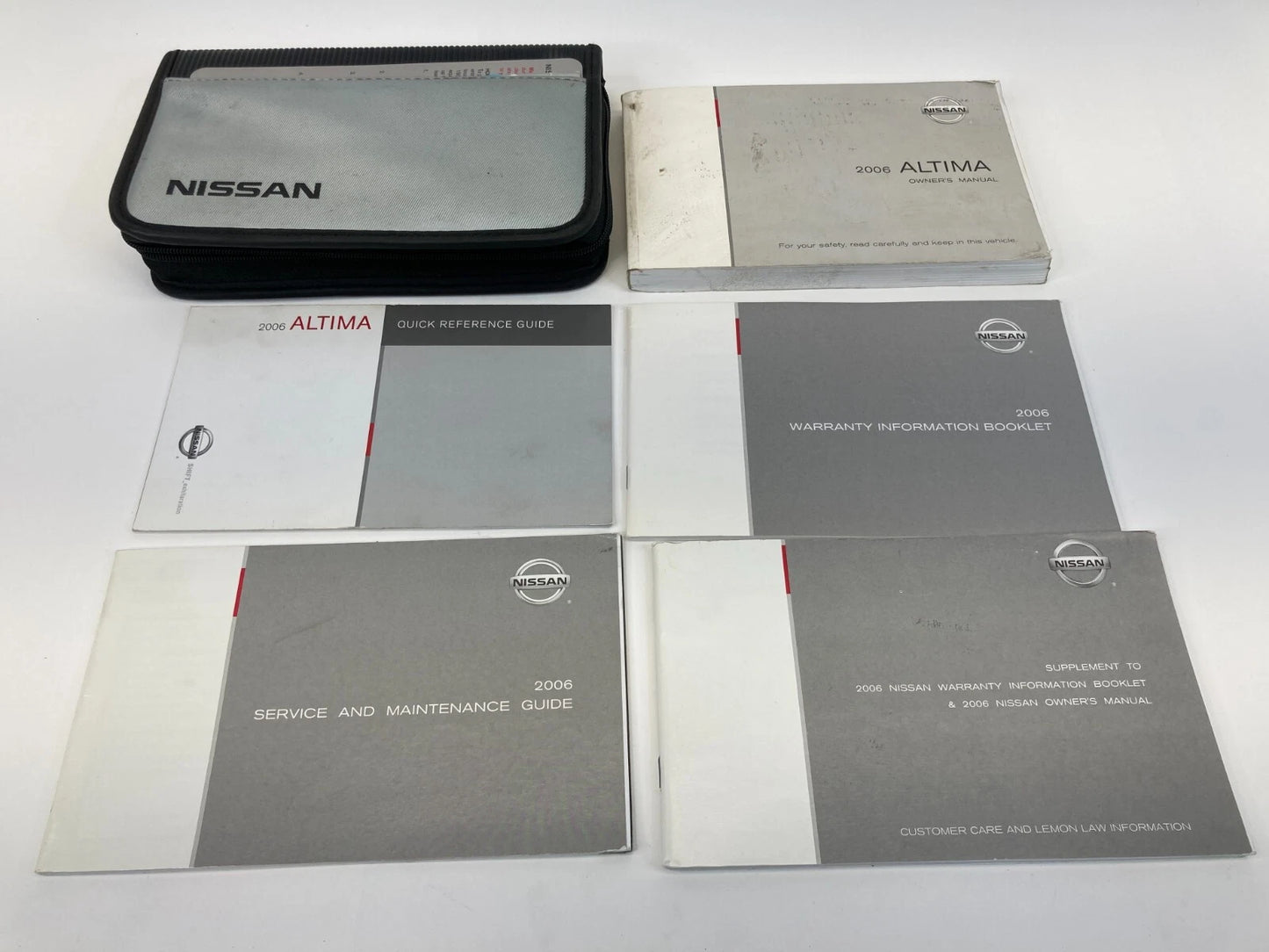 2006 NISSAN ALTIMA OWNERS MANUAL INFORMATION GUIDE MAINTENANCE BOOK SET W/ CASE