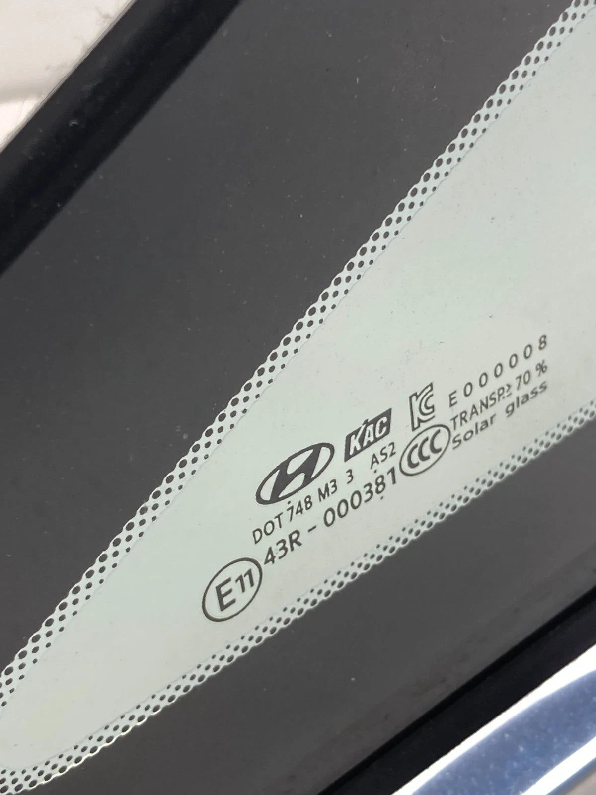 11-15 HHYUNDAI SONATA SEDAN REAR RIGHT BACK SIDE DOOR WINDOW QUARTER GLASS OEM