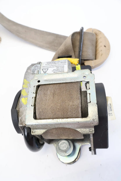 06-11 KIA RIO FRONT LEFT DRIVER SEAT BELT RETRACTOR WITH B-PILLAR TRIM BEIGE OEM