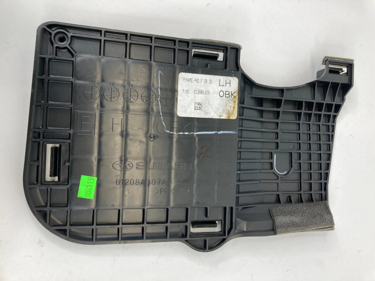 11-14 SUBARU OUTBACK FRONT LEFT INTERIOR LOWER DOOR ACCESS COVER 61208AJ07A OEM