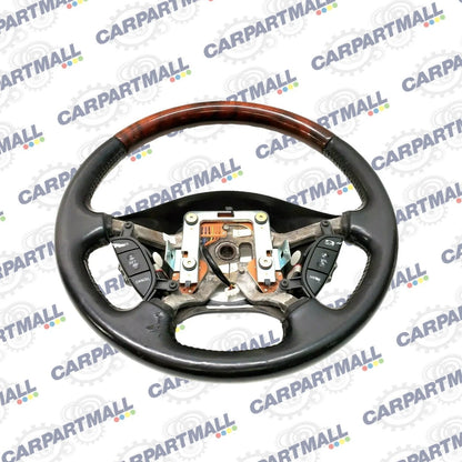 2003-2006 LINCOLN LS STEERING WHEEL LEATHER WOOD GRAIN W/ RADIO CONTROLS OEM