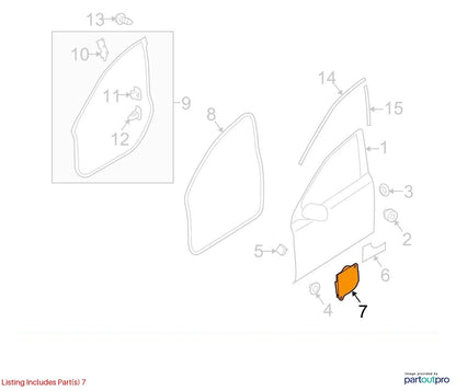 11-14 SUBARU OUTBACK FRONT LEFT INTERIOR LOWER DOOR ACCESS COVER 61208AJ07A OEM