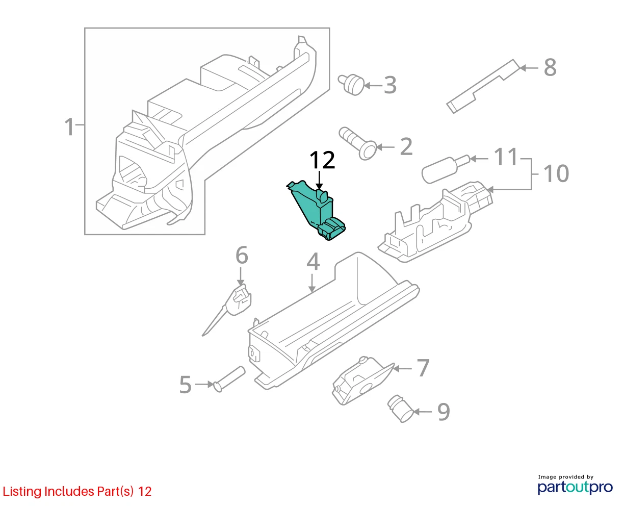 2010-2018 VOLKSWAGEN JETTA GLOVE BOX COMPATMENT BOX LIGHT LAMP SWITCH 1K0947561
