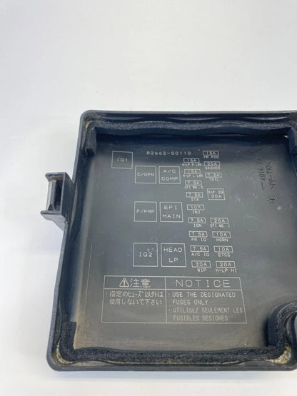 2004-2006 LEXUS LS430 4.3L ENGINE FUSE RELAY BOX UPPER CAP LID COVER 82662-50110