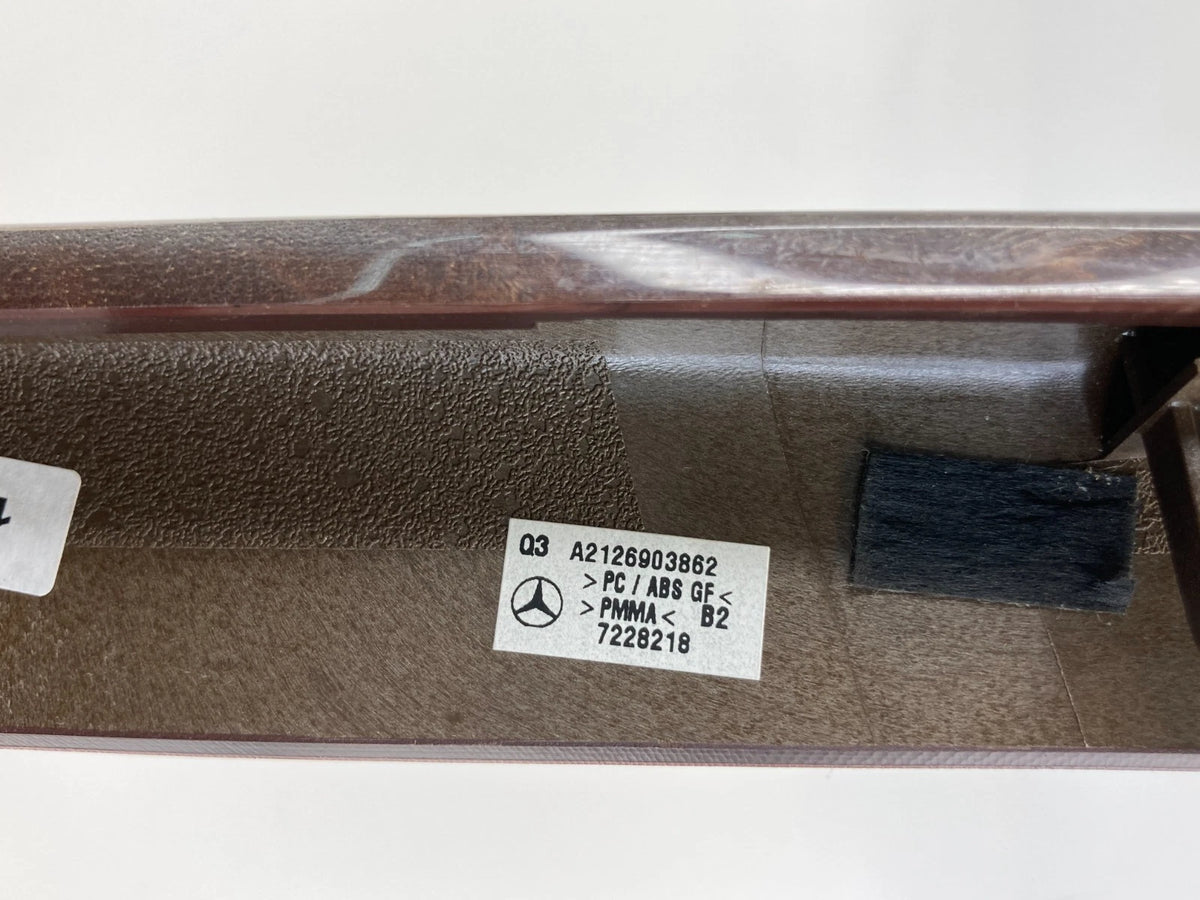 2012-2016 MERCEDES-BENZ E350 LEFT CENTER CONSOLE COVER TRIM BEZEL WOODGRAIN