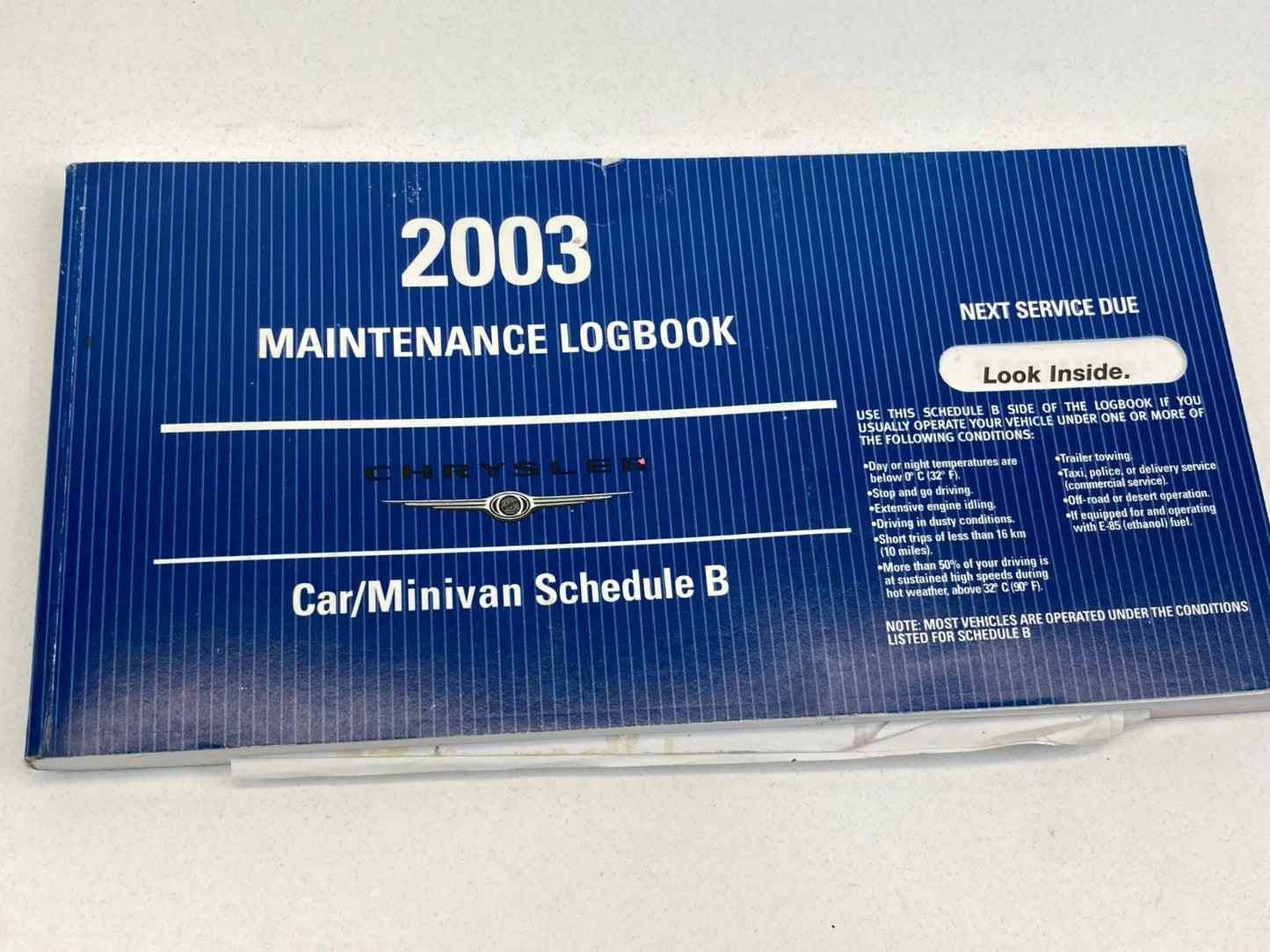 2003 CHRYSLER TOWN & COUNTRY OWNER'S MANUAL GUIDE WARRANTY INFORMATION W/ CASE