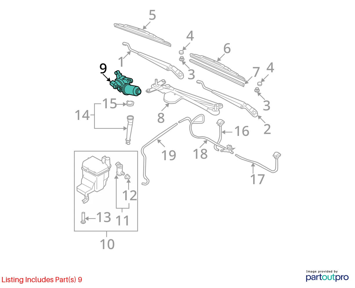 2002-2006 NISSAN ALTIMA 04-08 MAXIMA FRONT WINDSHIELD WIPER MOTOR 28810-7Y005