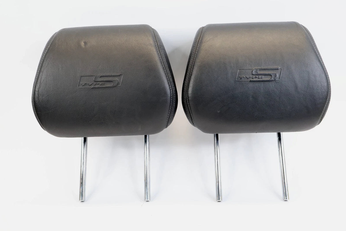2007 2008 ACURA TL TYPE-S FRONT HEADREST PAIR LEFT RIGHT BLACK LEATHER OEM