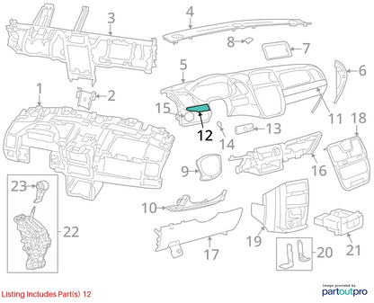 2011-2018 GRAND CARAVAN FRONT LEFT DRIVER DASH OUTER MOLDING TRIM 1RB80AAAAC OEM