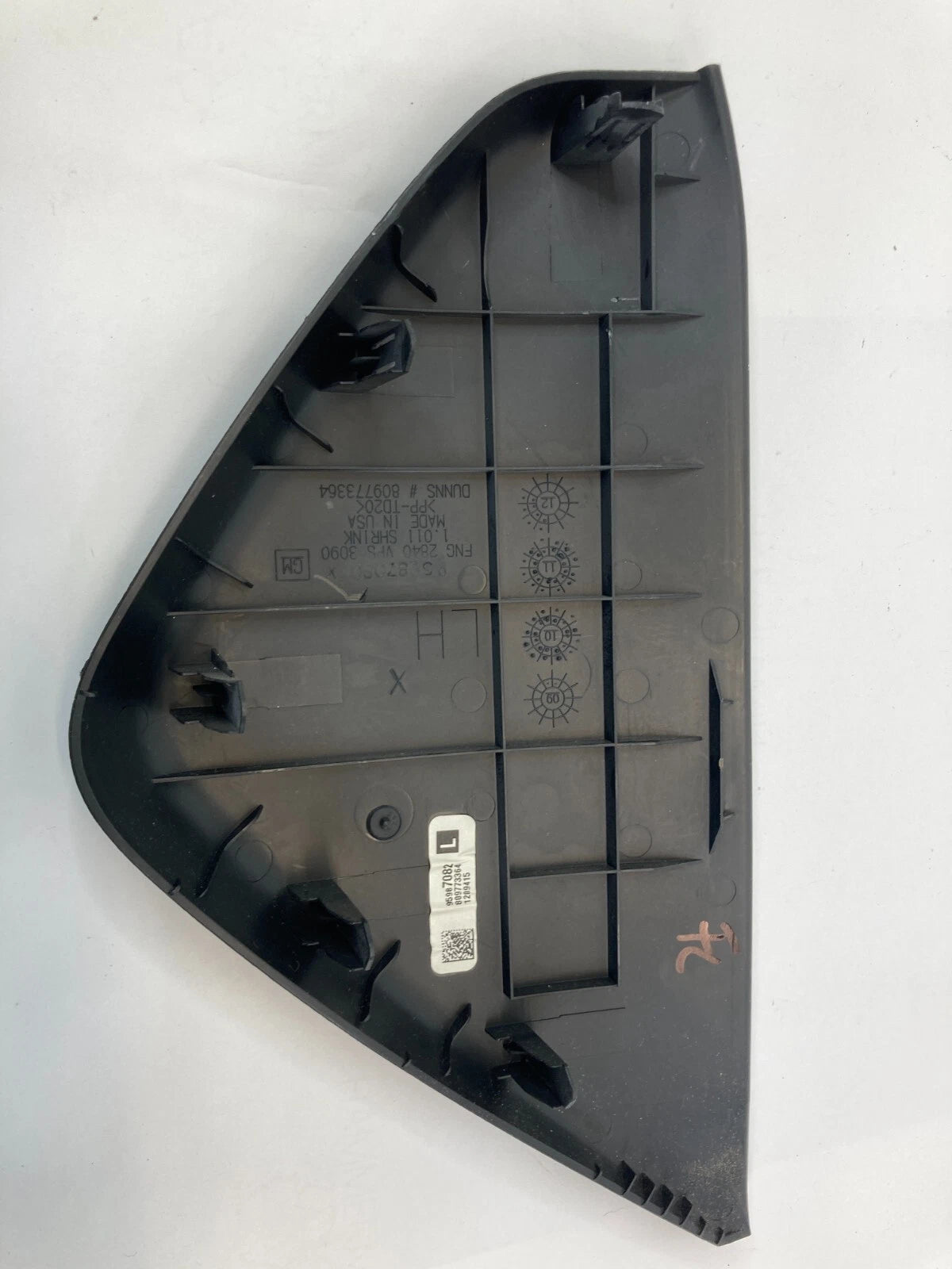 2011-2016 CHEVROLET CRUZE COVER DASH LEFT DRIVER END CAP COVER TRIM 95987080
