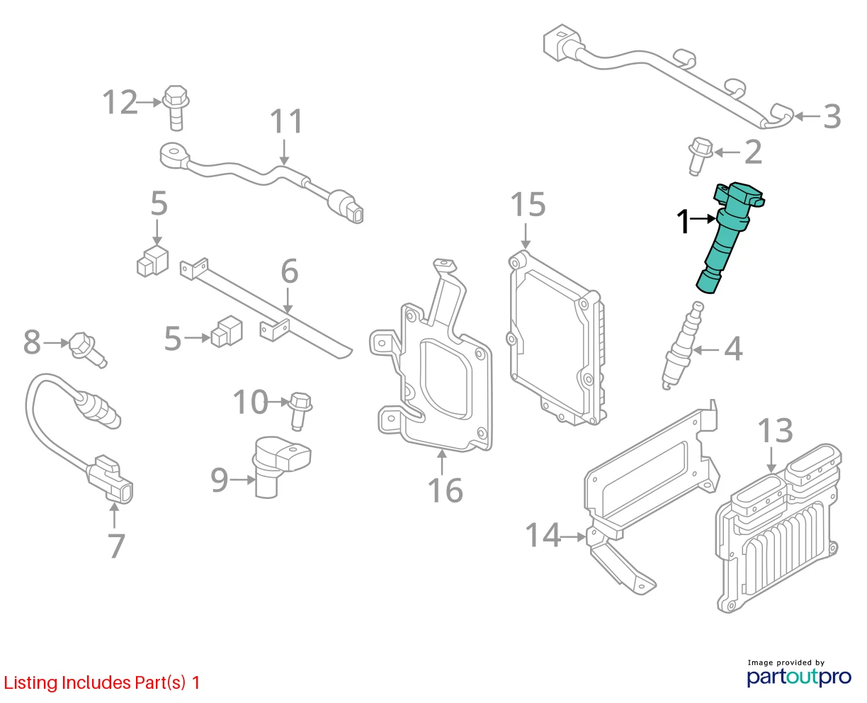 2007-2018 HYUNDAI SANTA FE 3.5L IGNITION COIL ASSEMBLY DENSO 27301-3C000 OEM