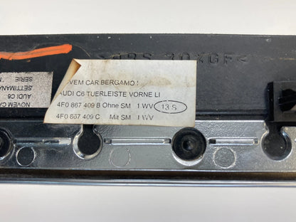 05-11 AUDI A6 QUATTRO FRONT LEFT DRIVER SIDE DOOR TRIM MOLDING WOOD 4F0-867-409