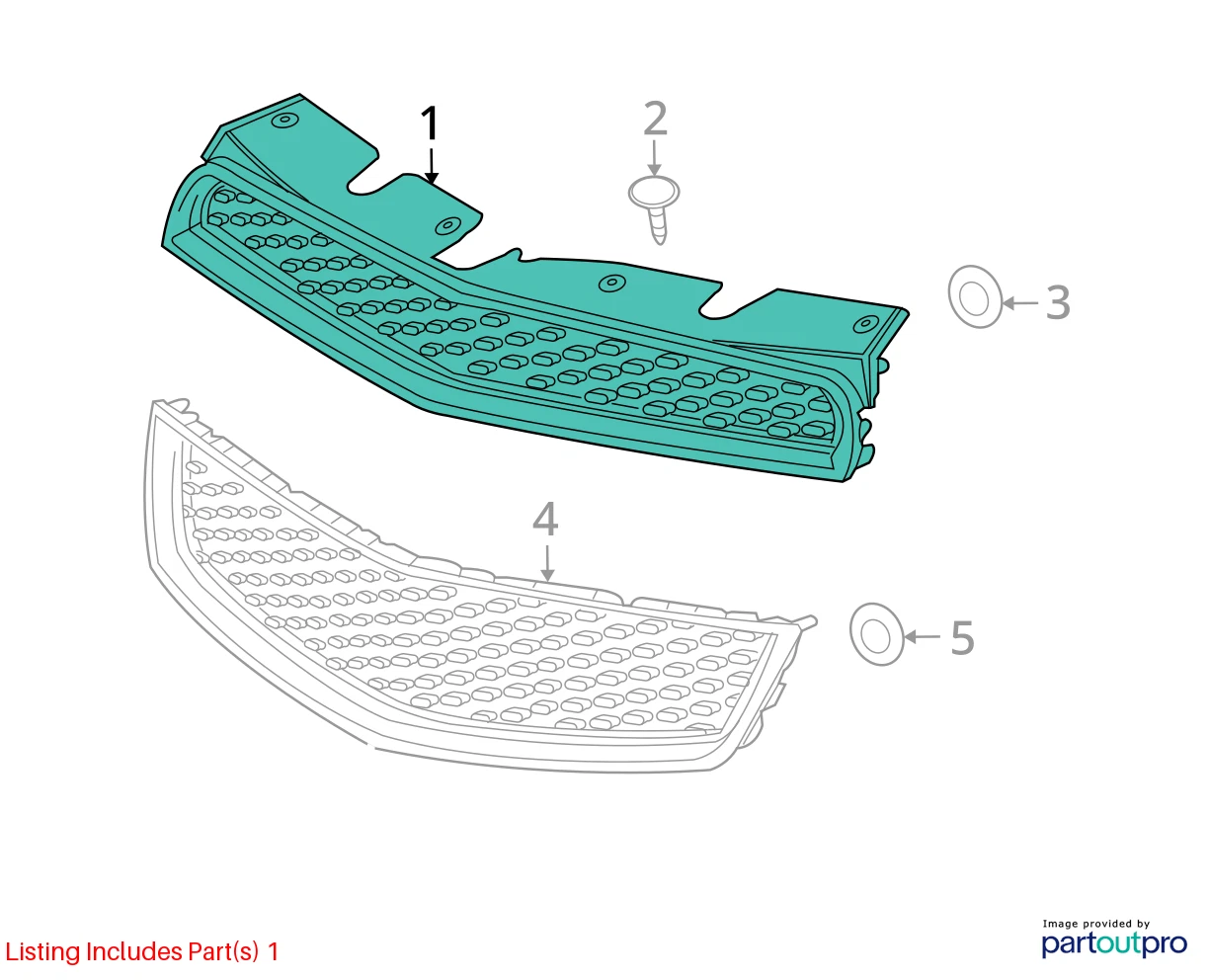 2010-2015 CHEVY EQUINOX FRONT BUMPER UPPER RADIATOR GRILLE GRILL CHROME 20882352