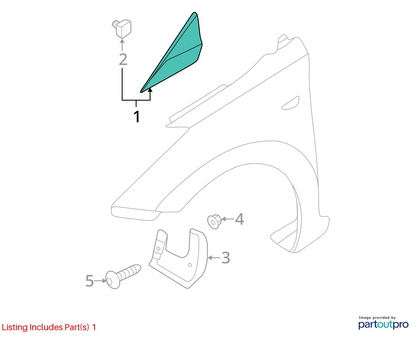 2011-2013 HYUNDAI ELANTRA FRONT LEFT OUTER FENDER CORNER TRIM COVER 86180-3X000