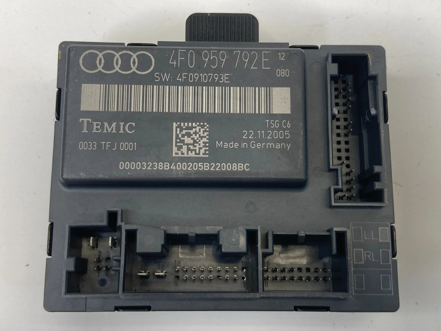 06-08 AUDI A6 QUATTRO FRONT RIGHT PASSENGER SIDE DOOR CONTROL MODULE 4F0959792E