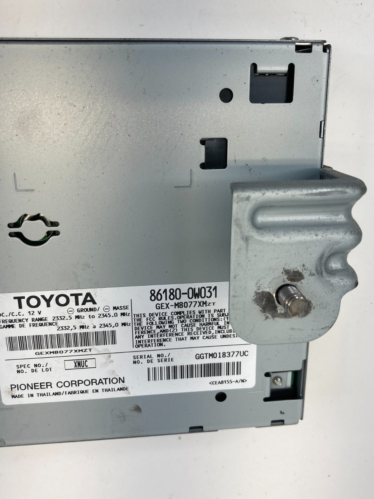 07-11 Toyota Camry Audio Equipment Satellite Radio Receiver Module 86180-0W031