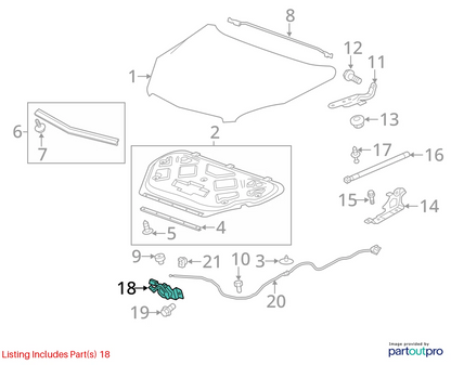 2013-2017 CHEVROLET EQUINOX FRONT HOOD LOCK LATCH RELEASE ACTUATOR 23120089 OEM