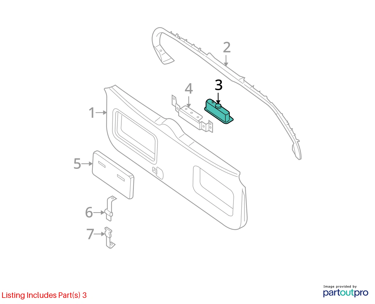05-07 NISSAN PATHFINDER REAR TRUNK INNER PULL BACK DOOR POCKET HANDLE 90940EA500