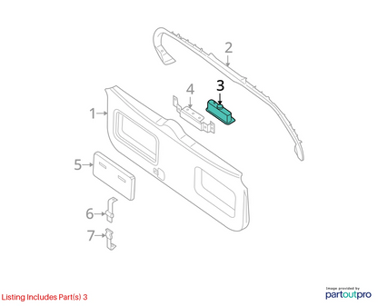 05-07 NISSAN PATHFINDER REAR TRUNK INNER PULL BACK DOOR POCKET HANDLE 90940EA500