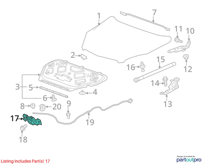 2013-2017 GMC TERRAIN FRONT HOOD LOCK LATCH RELEASE ACTUATOR 23120089 OEM