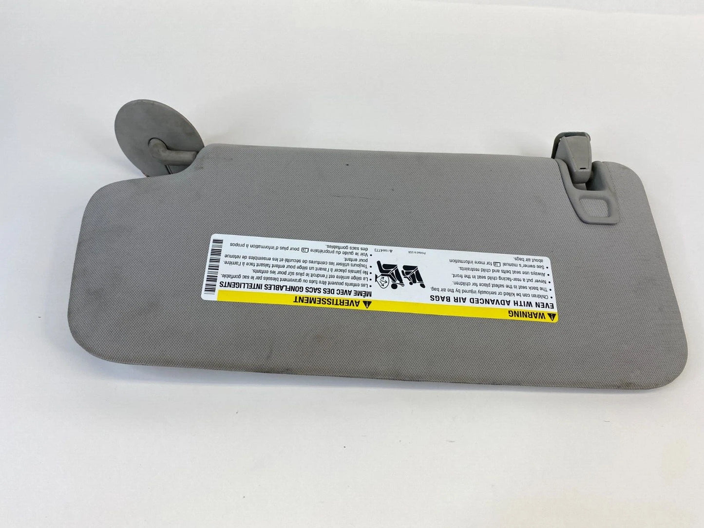 09-17 CHEVY TRAVERSE RH PASSENGER SUN VISOR W/ ILLUMINATED MIRROR GRAY CLOTH OEM