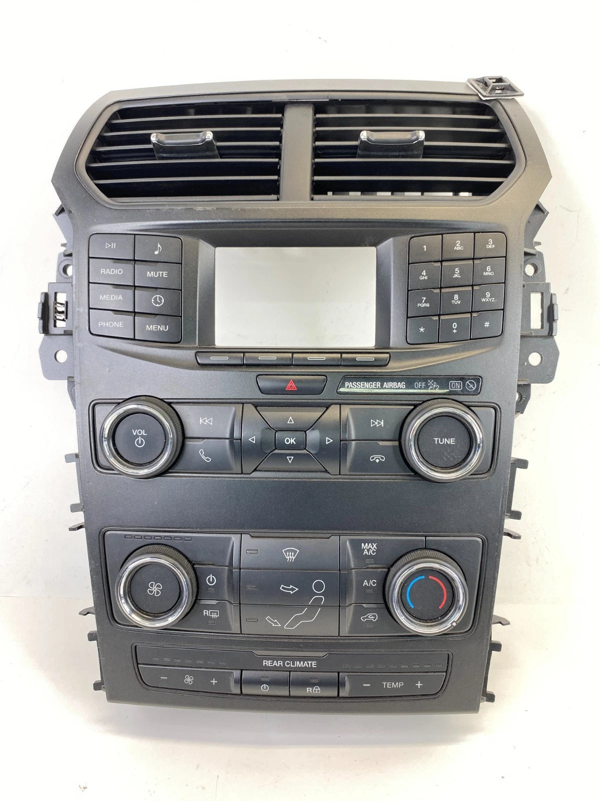 18 19 FORD EXPLORER RADIO & CLIMATE CONTROL TRIM BEZEL W/AIR VENT JB5T-18A802-LB