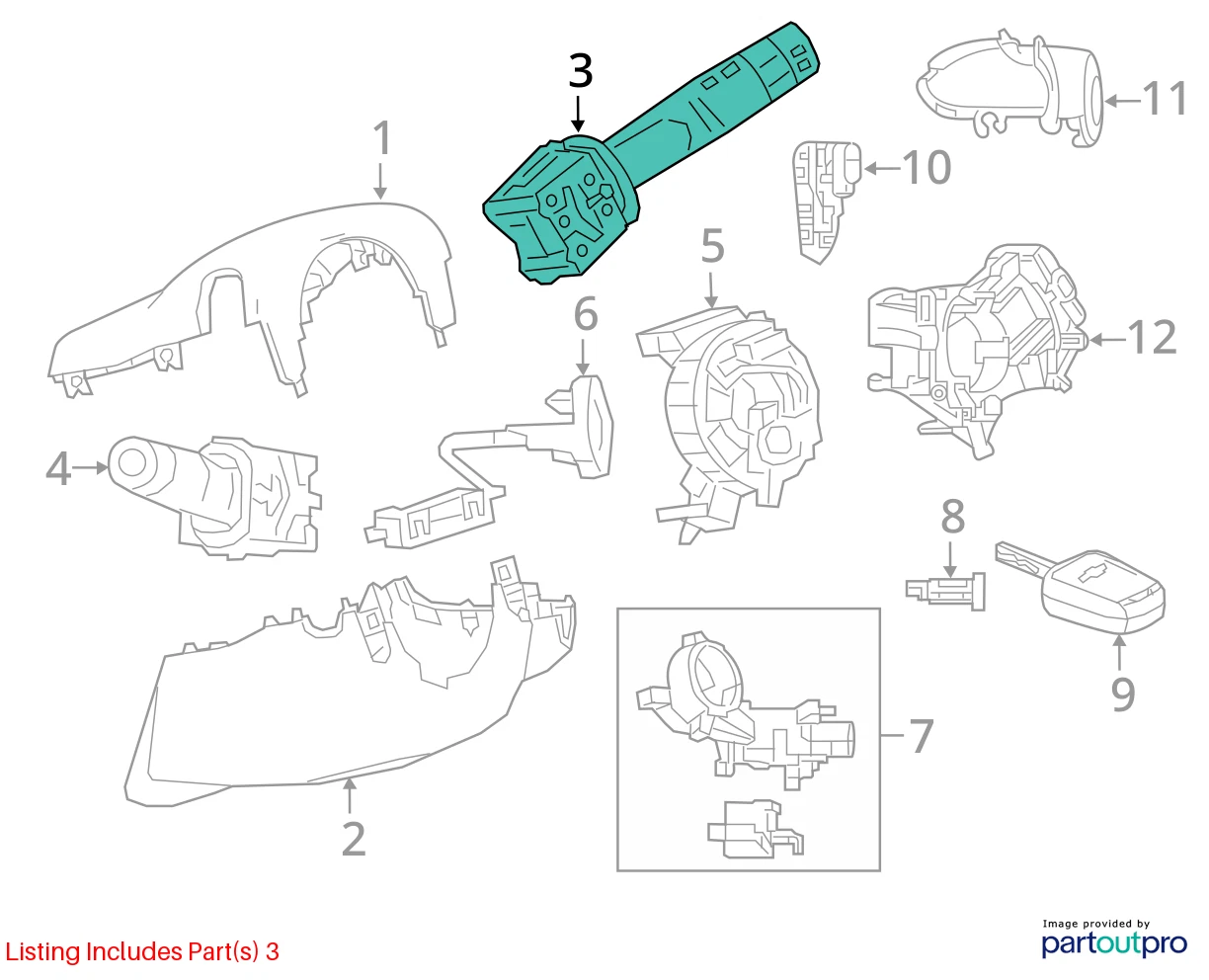 13-18 CHEVROLET SONIC HTBK FRONT REAR WINDSHIELD WASHER WIPER SWITCH 95442049