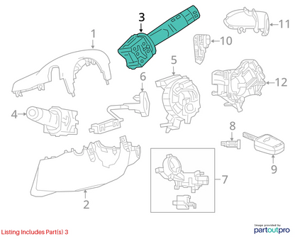 13-18 CHEVROLET SONIC HTBK FRONT REAR WINDSHIELD WASHER WIPER SWITCH 95442049