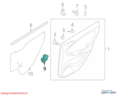13-17 HYUNDAI ACCENT REAR RIGHT SIDE DOOR POWER WINDOW CONTROL SWITCH 935811R001
